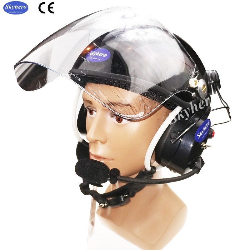 Active Noise Reduction Paramotor helmet with full headset GDC Black