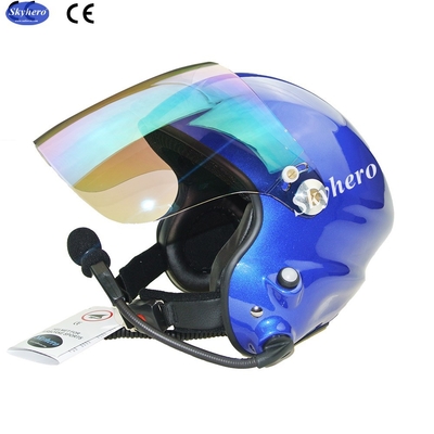 EN 966 Paramotor helmet two side PTT headset 13 years professional manufacturer color red blue matte black