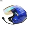 Noise cancel Paramotor helmet Blue with headset blue Open face PPG helmet two side PTT control blue red black