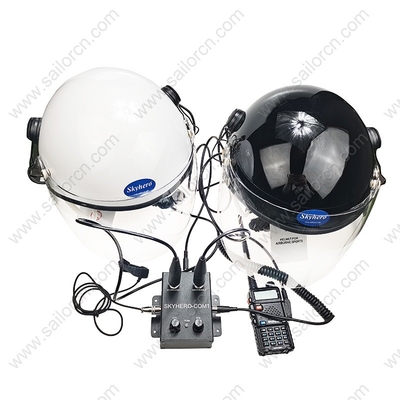 2X Paramotor helmet with intercom Paratrike intercom systercom autogyro helmet Open Cockpits helmet
